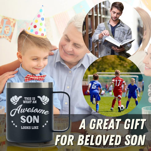 Son Gifts Coffee Mug, from Mom / Dad